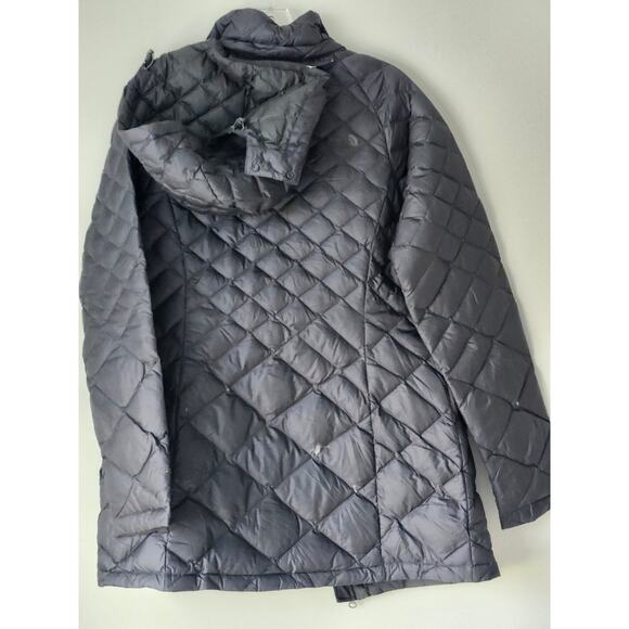 The North Face Trevail Women Grey 650 Down Quilted Puffer Jacket Coat Sz M A0070 - Picture 2 of 5